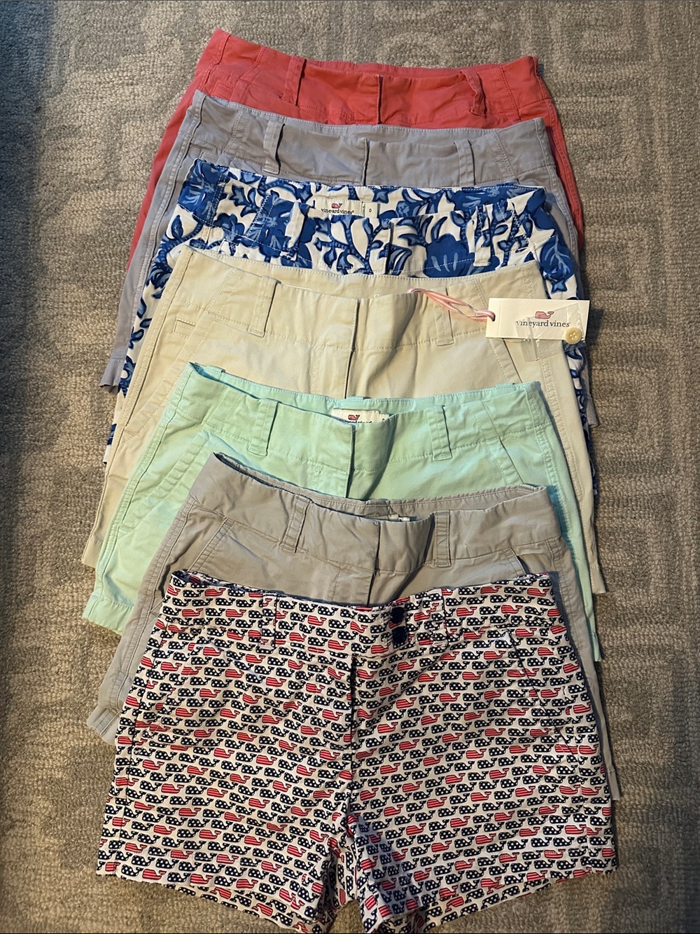 Bundle (7x) of Vineyard Vines Everyday Shorts 5” & 3” | Size 0